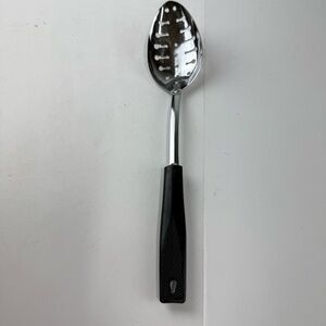 Vintage Ekco Stainless Steel Slotted Spoon Plastic Handle Kitchen Serving